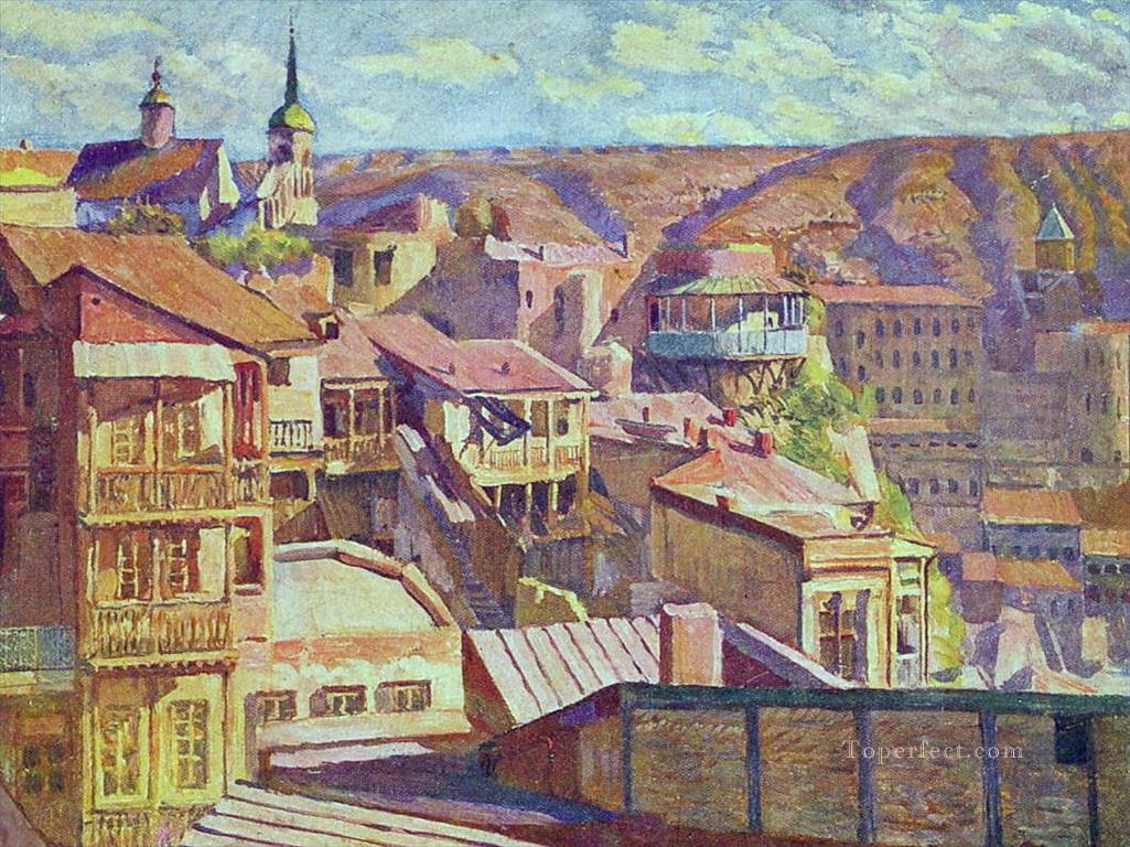 トビリシのマイダン イリヤ・マシュコフ油絵